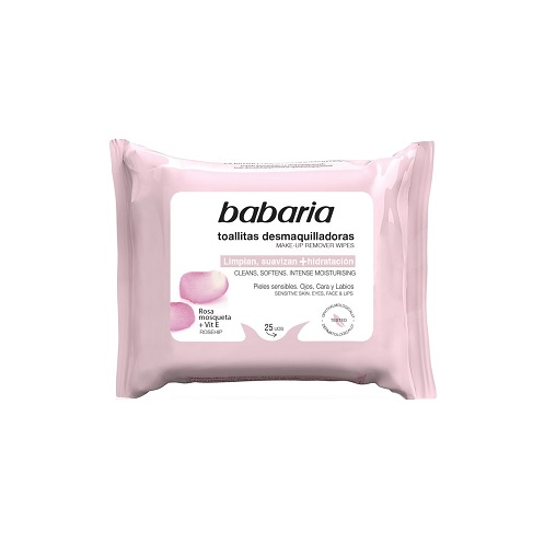 BABARIA TOALLAS DESMAQUILLANTES ROSA MOSQUETA