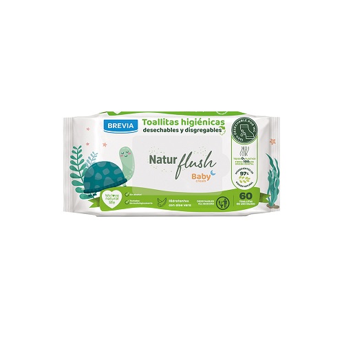 BREVIA BREV TOALLITAS HUMEDAS BEBE C/ALOE SIN ALCOHOL X60